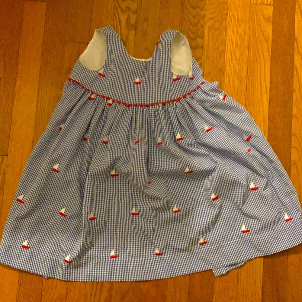 Girls 4T seersucker sailboat dress
